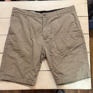Volcom Men's Khaki Flat Front Shorts